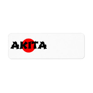 akita name on flag return address label