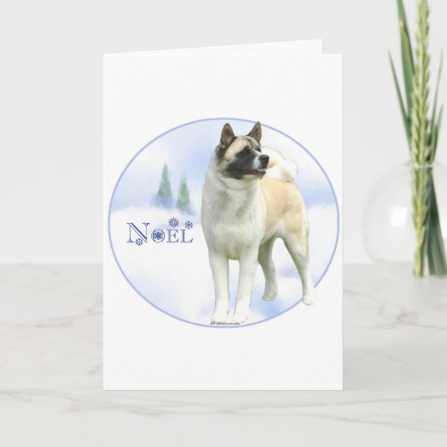 Akita Noel Holiday Card (Front)
