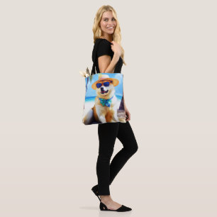 Akita on Beach, summer gift for dog lovers Gift Ta Tote Bag