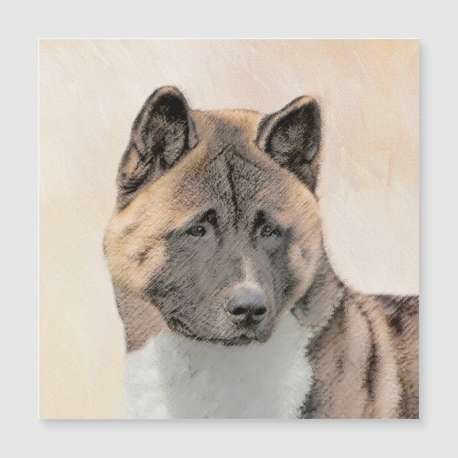 Akita Painting - Cute Original Dog Art (Front)