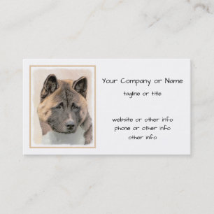 Akita Painting - Cute Original Dog Art Business Card