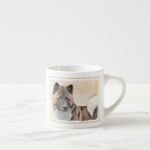 Akita Painting - Cute Original Dog Art Espresso Cup