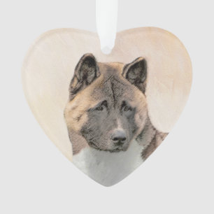 Akita Painting - Cute Original Dog Art Ornament
