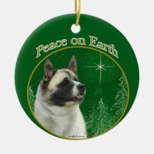 Akita Peace Ceramic Ornament