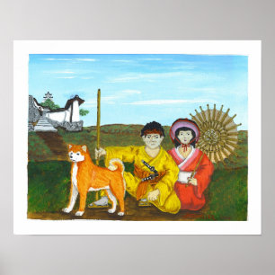 akita princess and samurai poster