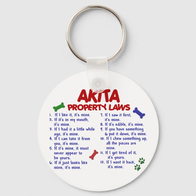 AKITA Property Laws 2 Key Ring (Front)