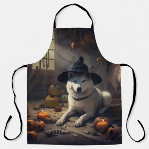 Akita Pumpkins Halloween Scary Apron