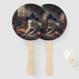 Akita Pumpkins Halloween Scary Hand Fan