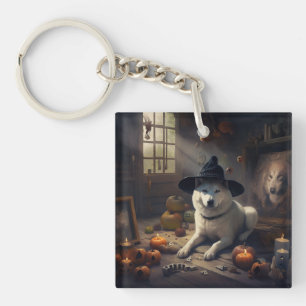 Akita Pumpkins Halloween Scary Key Ring