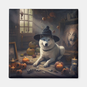 Akita Pumpkins Halloween Scary Magnet
