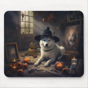 Akita Pumpkins Halloween Scary Mouse Pad
