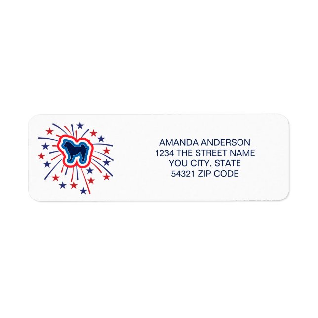 Akita Red White And Blue Return Address Label (Front)