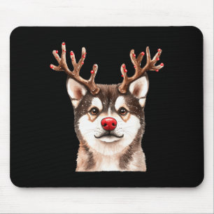 Akita Reindeer Christmas Lights Dog Lover Xmas Paj Mouse Pad