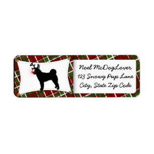 Akita Reindeer Christmas Return Address Label