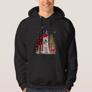 Akita Santa Hat Light Buffalo Plaid Leopard Xmas S Hoodie
