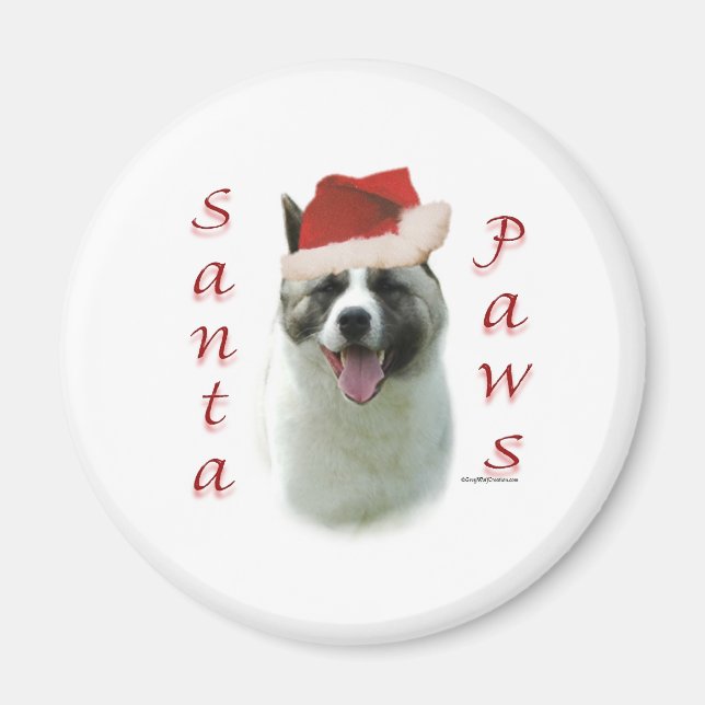 Akita Santa Paws Magnet (Front)