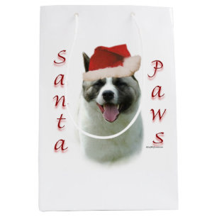 Akita Santa Paws Medium Gift Bag