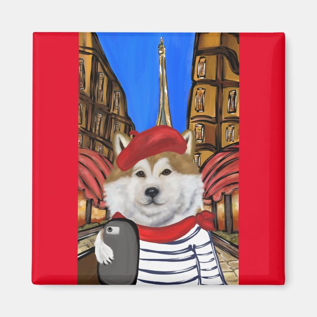 Akita Selfie Magnet (Front)