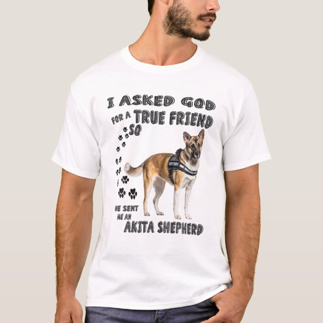 Akita Shepherd Quote Mom Dad Costume, Shepkita Pol T-Shirt (Front)