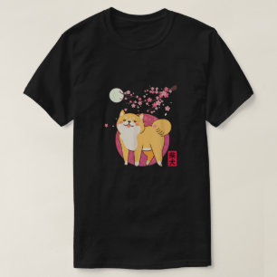 Akita Shiba Inu Dog of Japan Cherry Blossom Moon K T-Shirt