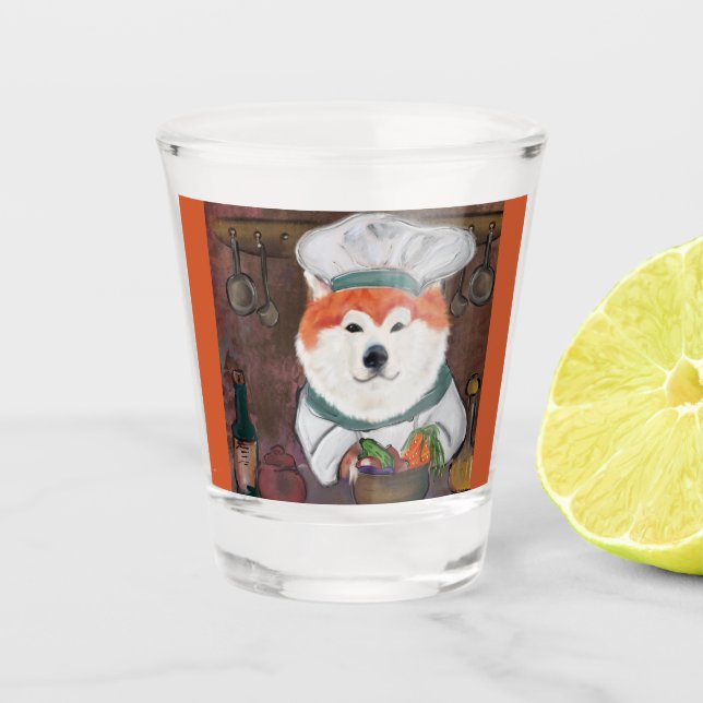 Akita     shot glass (Front)