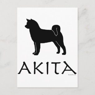 Akita Silhouette Postcard