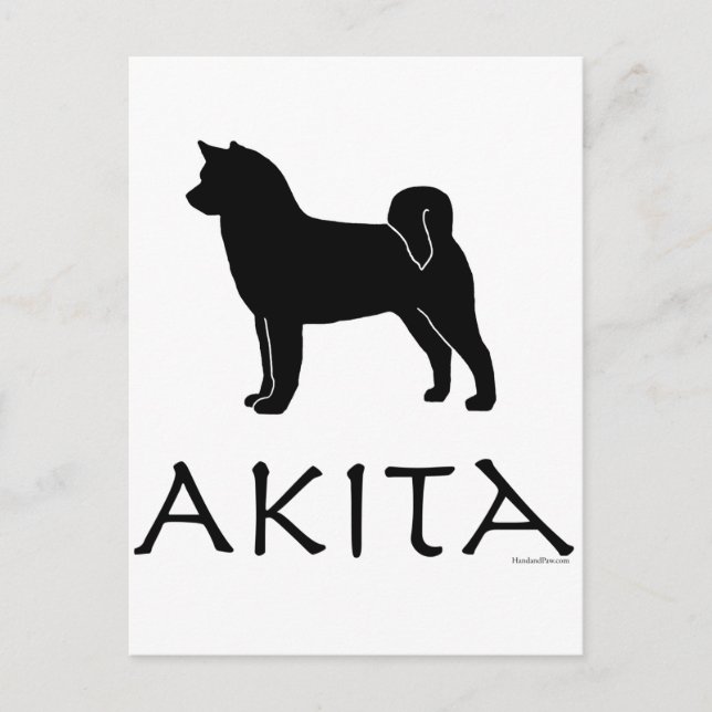 Akita Silhouette Postcard (Front)