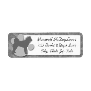 Akita Silhouette Return Address Label