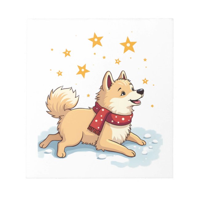 Akita Snowball Fight Notepad (Front)