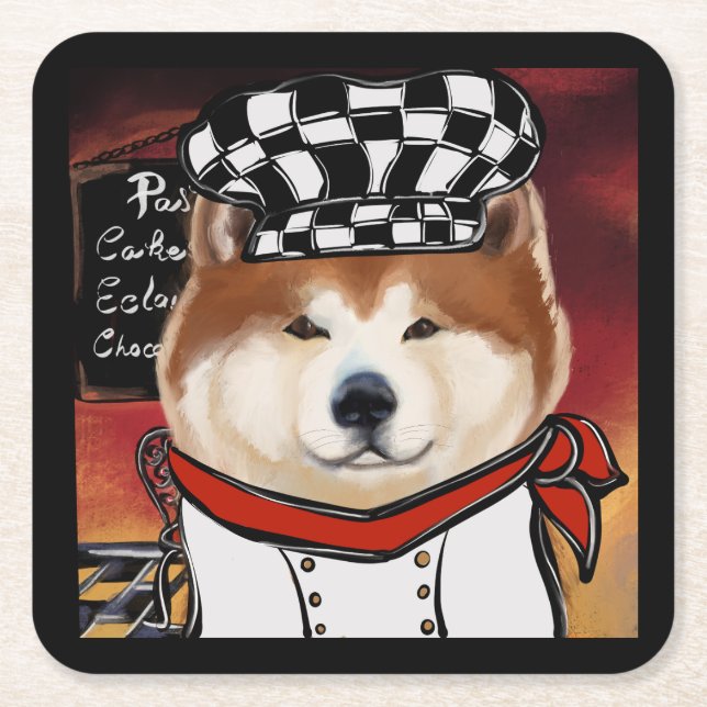 AKITA            SQUARE PAPER COASTER (Front)