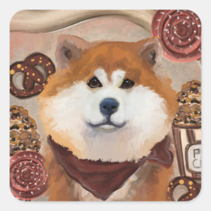 AKITA        SQUARE STICKER
