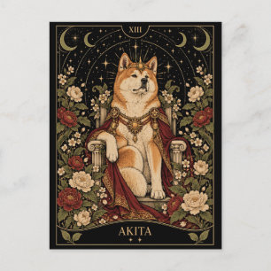Akita, Starlit Tarot Art Postcard