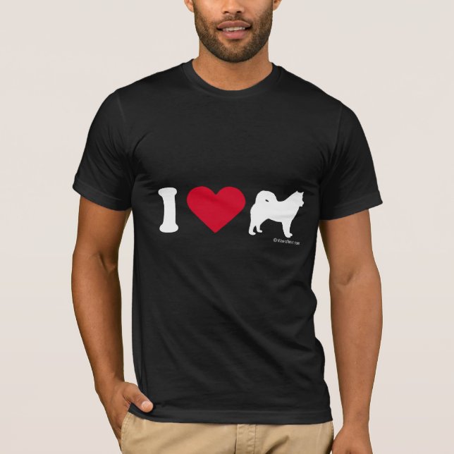 AKITA T-SHIRT - I LOVE AKITAS (Front)