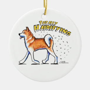 Akita Totally Hairifying Ceramic Tree Decoration