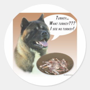 Akita Turkey Classic Round Sticker