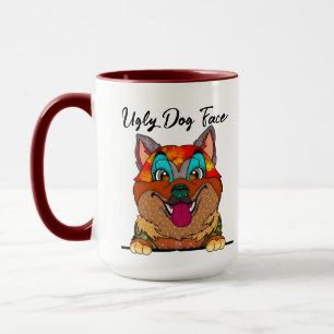 Akita ugly dog face mug