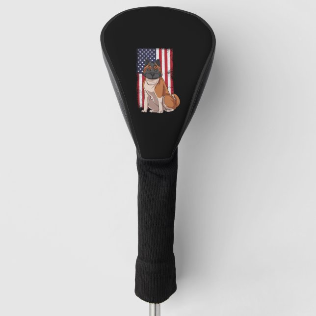 Akita USA Flag Golf Head Cover (Front)
