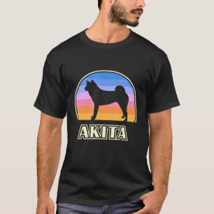 Akita Vintage Sunset Dog T-Shirt