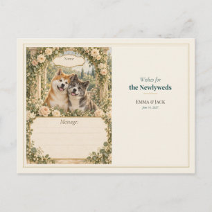 Akita Wedding Guest Book Wishes Postcard