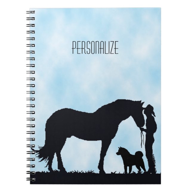 Akita Western Silhouette Notebook (Front)