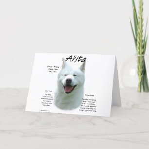 Akita (wht) History Design Holiday Card