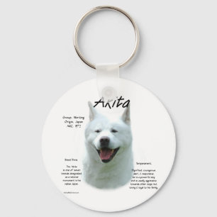 Akita (wht) History Design Key Ring