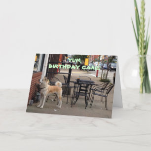 AKITA WISHES "YOUR SISTER" A FUN/HAPPY BIRTHDAY CARD