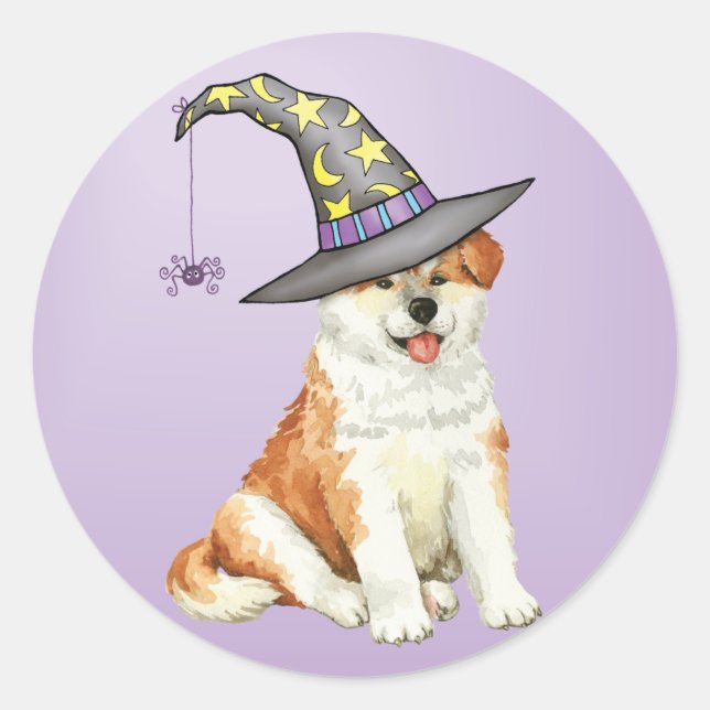 Akita Witch Classic Round Sticker (Front)