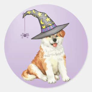 Akita Witch Classic Round Sticker