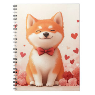Akita with Roses - Valentine's Day  Notebook