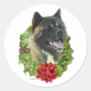 Akita Wreath - Sticker