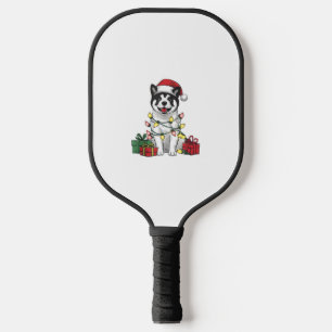 Akita Xmas Lighting Santa Hat Akita Dog Christmas Pickleball Paddle