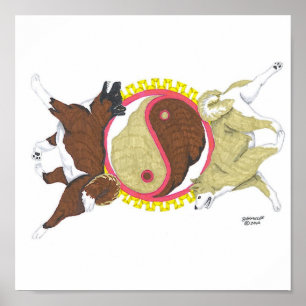 akita yin and yang 2 poster