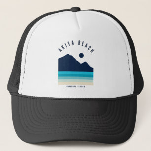 Akiya Beach Kanagawa Japan Retro Vintage Trucker Hat